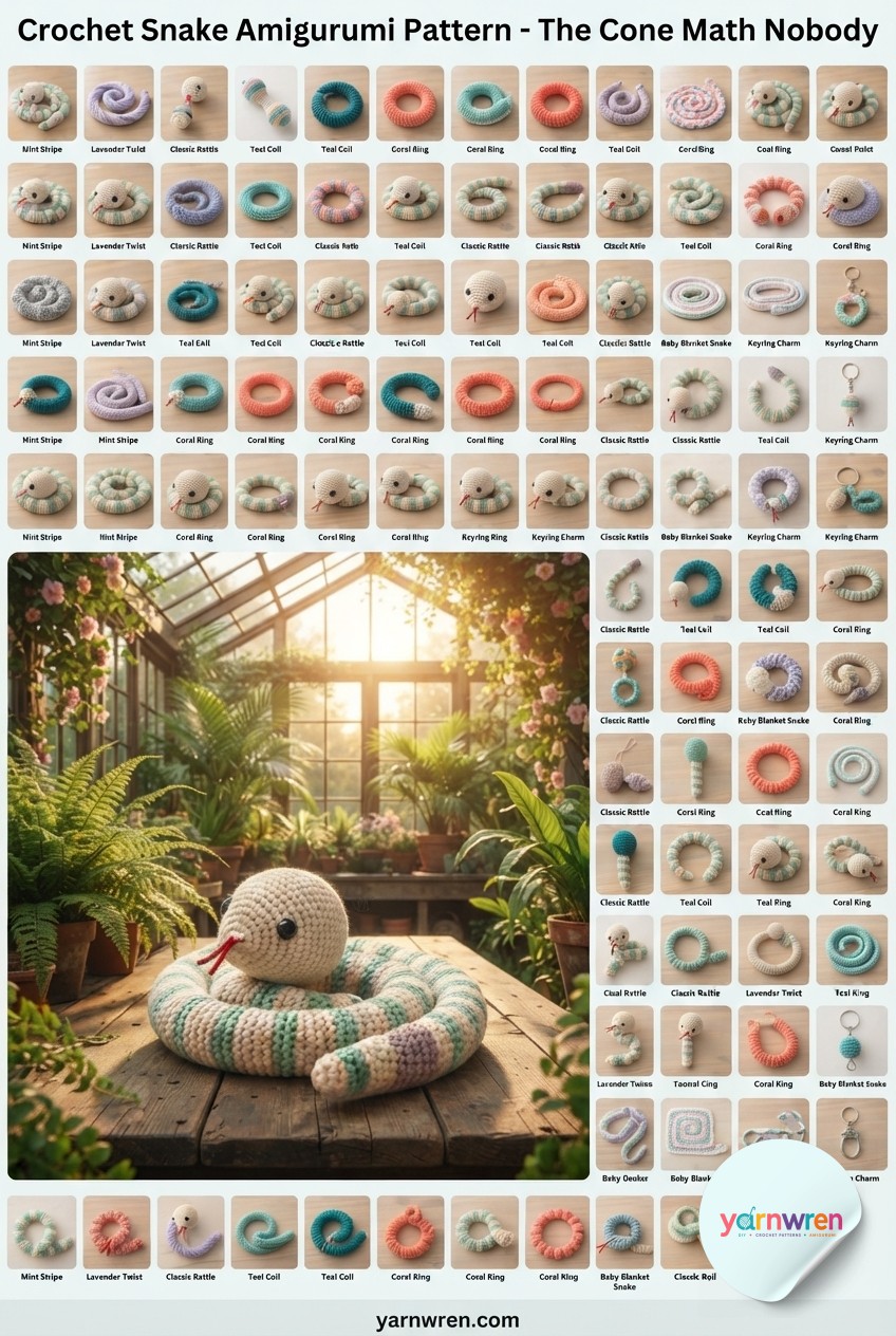 Crochet Snake Amigurumi Pattern - The Cone Math Nobody