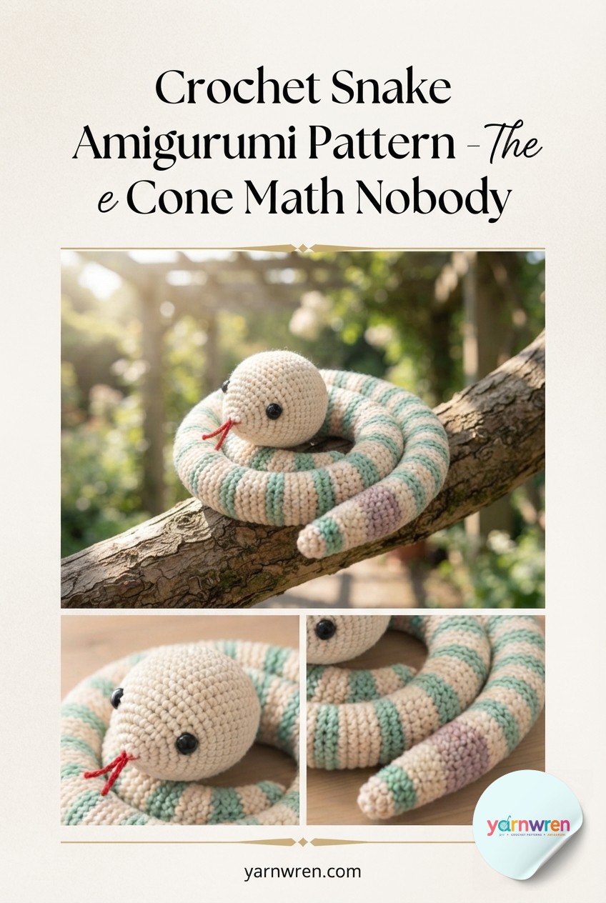 Crochet Snake Amigurumi Pattern - The Cone Math Nobody