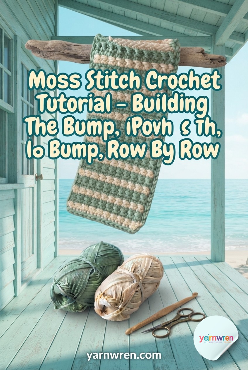 Moss Stitch Crochet Tutorial - Building The Bump, Row By Row